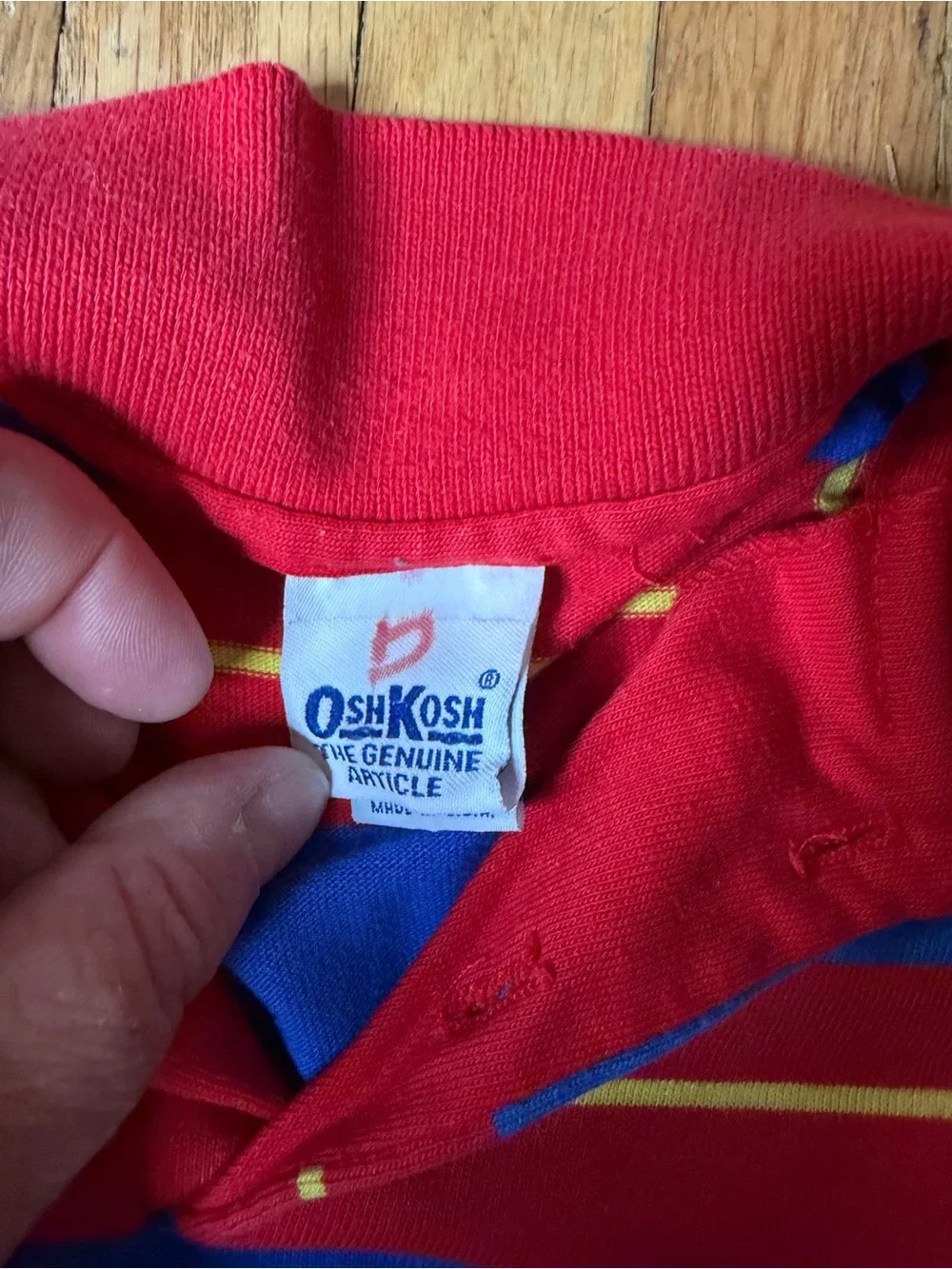 Vintage Oshkosh 18M Primary Color striped polo top
